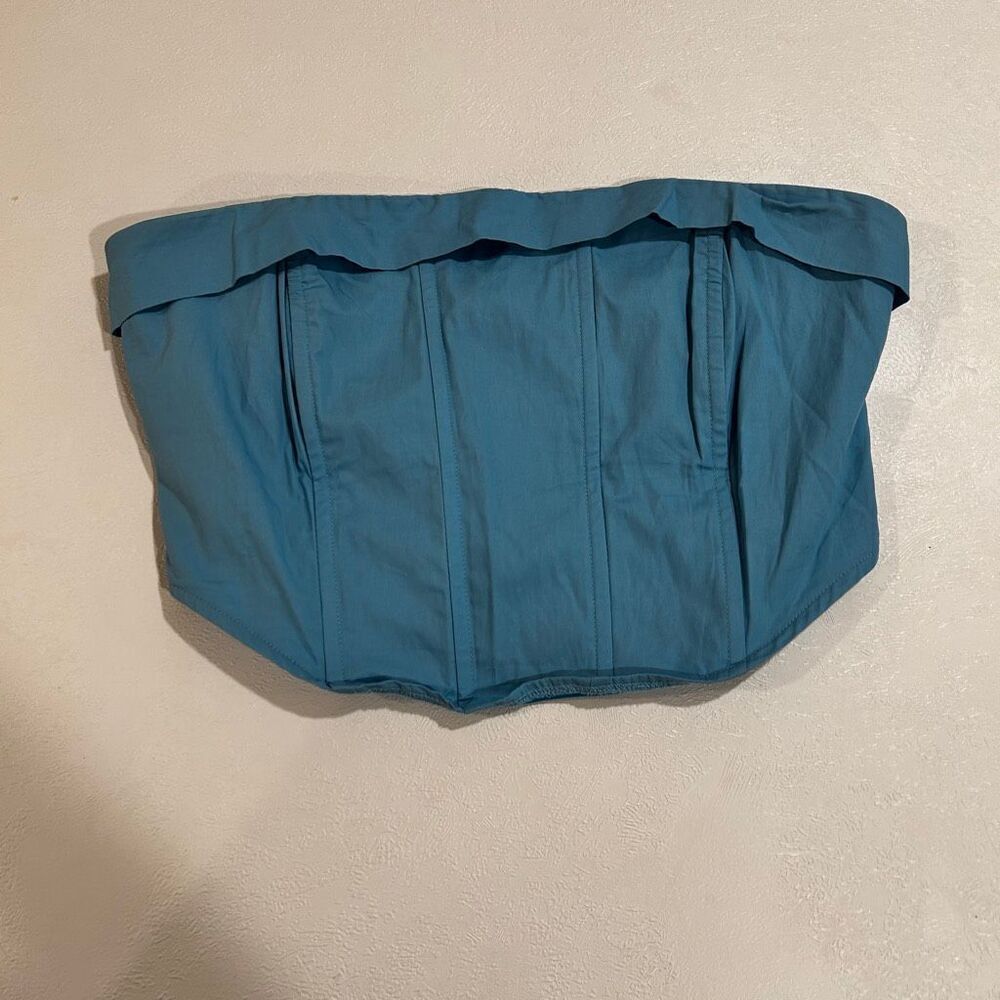 Kendall & Kylie Blue Strapless Corset Top Size M